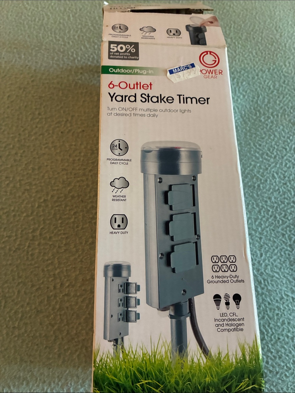Power Gear 6-Outlet Yard Stake Timer in Dark Gray